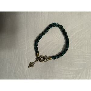 Women’s Green Braided With Metal Bracelet